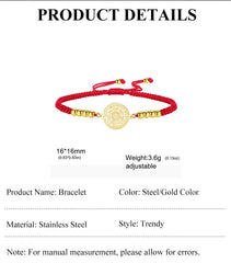 Lucktune Seven Angels Compass Bracelets Stainless Steel Women's Hand Bracelet Religious Amulet Jewelry Party Gifts Wholesale