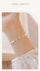 Natural Hetian Jade Green Beads Bracelet – Luxury Elegant Jewelry for Women
