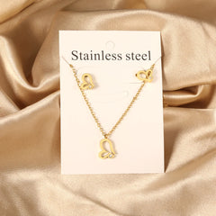 2PCS Stainless Steel Love Heart Pendant Necklaces – No Fade Jewelry Shipping Gold Color