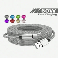 USB A to iPhone 15 Nylon Braided Cable Fast Charger Cord for Huawei Samsung Galaxy S22 Android Phone  Charger Cable Accessories