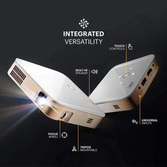 Smartldea New Mini DLP HD Projector Support 1080p Built-in Battery Capacity Wired Phone Mirroring Projector Home Theater Beamer