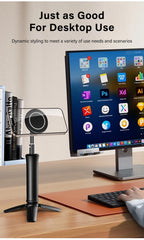 Magnetic Mini Tripod for Phone Tablet Foldable Desk Magnetic Phone Stand Detachable Cell Phone Tripod Hands Free Holder For Vlog