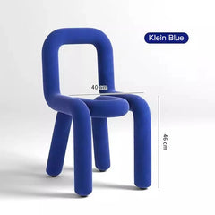 INS Klein Blue Designer Creative Makeup Stool Modern Minimalist Dining Chair with Backrest Trendy Vanity Seat for Adults Home Kitchen & Dining Furniture