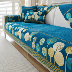 Full Moon Tree Chenille Sofa Mat Non-slip Solid Color Couch Four Season Universal Sofa Cover Jacquard Combination Sofa Cushion
