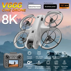 New V666  Camara Drone 8K Professional WIFI 5G Dron Obstacle Avoidance Brushless Altitude Headless Mode RC Quadcopter Kids Toys