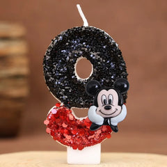 Hot Happy Birthday Number 0-9 Candles Cartoon Mickey Minnie Mouse Candle Cake Cupcake Topper Party Decoration Supplies DIY Gifts