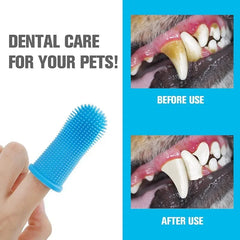 Dog Super Soft  pet Finger Toothbrush Teeth Cleaning Breath Care Nontoxic Silicone Tooth Brush Cat dog toothbrush Pet Shop, Pet Accessories