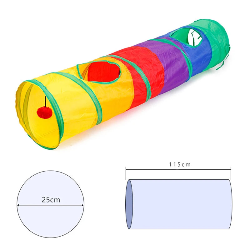 Cat Tunnel Tube Kitty Tunnel Bored Cat Pet Toys Peek Hole Toy Interactive for Indoor Cats Exercise Fun Reduce Anxiety Durable Pet Shop