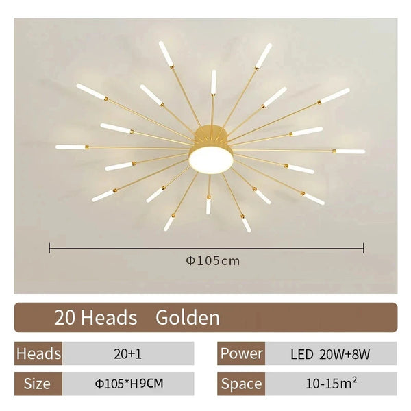 Creative Fan-shaped Rotating Living Room Light Lustre Home Decoration Bedroom LED Ceiling Lamp Modern Dining Room Pendant Lights