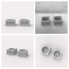 Silicone Mold For Shabbat Candle Holders Set,Handmade Concrete  Jewish Tealight Holders | Shabbat Candlesticks Gift Molds