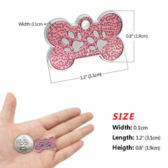 Personalized Dog Cat ID Tag Bling Rhinestone Puppy Kitten Name Tags Anti-lost Pet Collar Accessories Free Engraved Pet Products