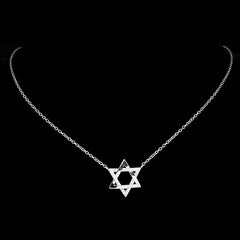 925 Sterling Silver Jewish Star of David Zircons Pendant Necklace for Women Silver Color Choker Chain Israel Magen Jewelry Gift