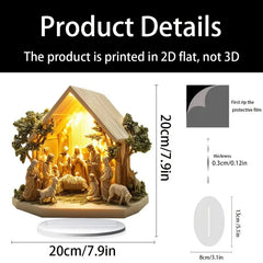 2025 Desktop Decor Family Statue Jesus Tree Of Life Newborn Acrylic Flat Plate Desktop Decoration Ornaments For Home Decor