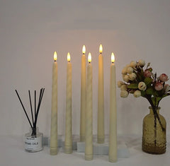 6pcs 11" Led battery operated flickering 3D Wick Spiral LED taper candle lamp candlestick Xmas wedding table Church Decor 28cm