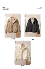 Korean Style Women’s Cropped Puffer Coat – Winter Casual Jacket