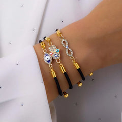 Turkish Evil Eye Bracelets For Women Men Handmade Braided Black Red Rope Lucky Bracelet Fashion Couple Friendship Jewelry Gifts