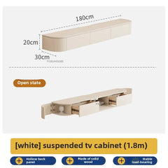 Solid Wood Suspended TV Stand Creative Wall-mounted Storage TV Cabinet Living Room Furniture Home Designer Center Table h