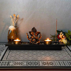 1PC Ganesh Candle Holder Set Fortune Decorations, Vintage Vibe Candles Home Bedroom Decoration, Diwali Table Scented Candles Shi