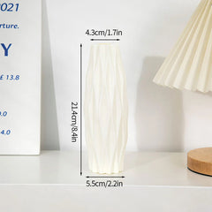 Nordic Vases Pure White Plastic Vases Imitation Ceramic Flower Vases Desktop Flowerpot Wedding Decor Home Ornament