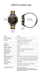 Smartwatch 1.43-inch AMOLED Display 900mAH Battery 45Days Standby Bluetooth 5.3 with Flashlight Men‘s Smart Watch, W90 PRO