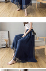 Women’s High-Waist Chiffon Wide-Leg Pants – Spring/Summer Plus Size