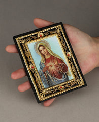 Immaculate Heart Virgin Mary St.Michael Icons Figurine Holy Family Icon Square Frame Church Home Tabletop Decoration Collection