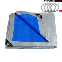 Large PE Tarpaulin Waterproof Tarp Sheet Cover with Reinforced Grommets Rainproof Tarps for Pool Caravan Garden Furniture Covers