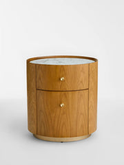 Modern Wooden Nightstand with 2 Drawers for Bedroom