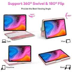 360 Degree Magic Keyboard Case For iPad Air13 11 2024 M2 Pro12.9 11 iPad 10.5 10.2 7/8/9 10th Air4 5 10.9 Backlit Keyboard Funda