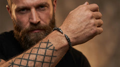 Stainless Steel Nordic Viking Norse Raven Bracelet Men Wristband Cuff Bracelets with viking wooden box