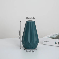 Nordic Vases Pure White Plastic Vases Imitation Ceramic Flower Vases Desktop Flowerpot Wedding Decor Home Ornament