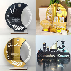1pc Acrylic Ramadan Calendar Day of Ramadan Calendar Eid Mubarak Home Decoration Ornament Party Supply