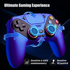 Controller For Playstation 5 PS5/PS5 Pro/Slim/PC,RGB Wireless Gamepad W/Hall Effect Trigger Marco/Turbo Anti-Drift Game Joystick