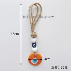 Lucky Eye Glass Blue Turkish Evil Eye Pendant Wall Hanging Multi Color Bead Handmade Decoration for Home Living Room Car