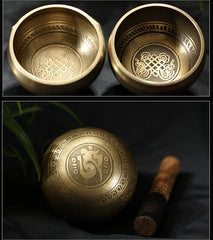 Tibetan Singing Bowl Set, Totem with Sound, Meditation Bowl, Unique Gift, Useful for Meditation, Yoga, Stress Relief