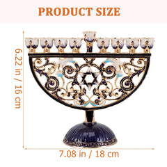 Elegant Metal Holder Decorative Judaica Menorah Hanukkah Stick For Home Party Office Romantic Atmosphere