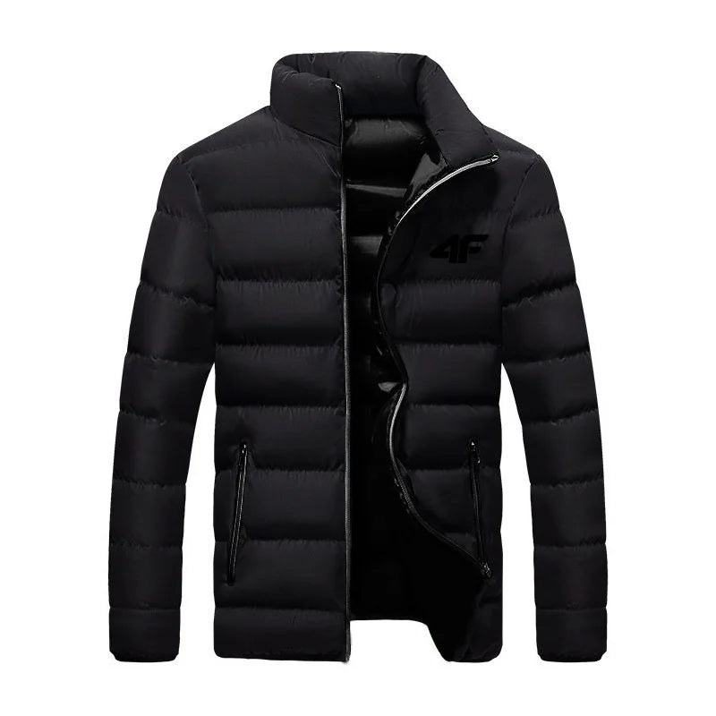 Men's  New Winter Long Sleeve Cotton Coat Zipper Jacket Men's Cotton Coat