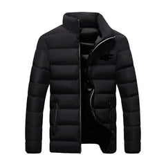 Men's  New Winter Long Sleeve Cotton Coat Zipper Jacket Men's Cotton Coat