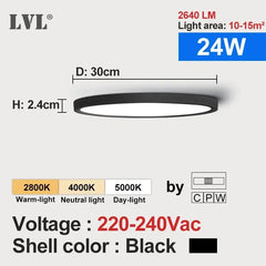 Home Decor LED Ceiling Light Wood Grain & White 3 in 1 Lighting Colors Home Lighting Kitchen Bedroom Bathroom Round Flush Ceiling Lamp