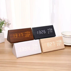 LED Student Alarm Clock Simple Wall Clock Temperature Display Sound Control Table Clock Desktop Home Decor Garden