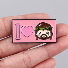 Sacred Jesus Enamel Pins Funny Cartoon Quotes Pin Badge on Backpack Women's Brooches Costume Accessories Fashion Jewelry Gifts