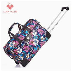 Women 18 inch carry on hand luggage trolley bag women travel trolley bag travel tote on wheels for women short trip luggage bag