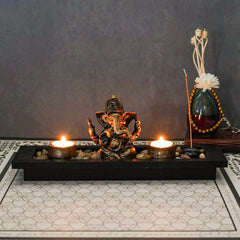 1PC Ganesh Candle Holder Set Fortune Decorations, Vintage Vibe Candles Home Bedroom Decoration, Diwali Table Scented Candles Shi
