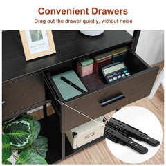 Extra Large Vintage Industrial Bookcase Tall Shelf Metal Kitchen Display Cabinets Display Unit with Cabinet and Drawer Kitchen Open Display Kitchen & Dining Furniture Office Furniture