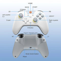 EasySMX X05 Wireless Gamepad Bluetooth Gaming Controller Compatible with PC/Phone/Switch/ Steam Gamer, RGB Light, Hall Effect