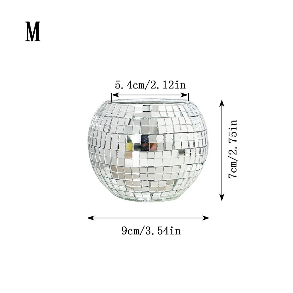 Disco Hall Candle Holder, Glass Candle Holder, Flower Pot Tea Lamp, Used for Wedding Party Decoration (excluding Candles)