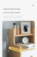 Modern Wooden Mini Nightstand with Drawer Storage