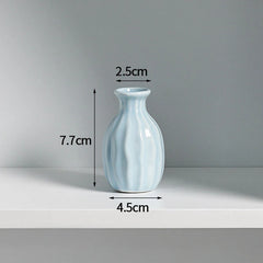 Ins Ceramics Flower Vase Nordic Hydroponics Vases Creative Room Decor Mini Flower Bottle Pots Desktop Ornament Craft