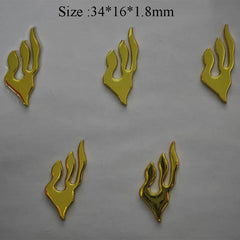 Hebrew Letter Shin for Mezuzah Metal Shin Yellow Gold small Shin Design Mezuza Shin for Israel Judaism