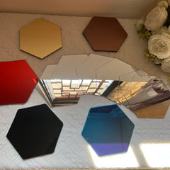 200mm Hexagon Mirror Wall Sticker Decal Home Decor DIY Big Acrylic Self-Adhesive Art Wall Mirrors Model Decoration 200mm Large